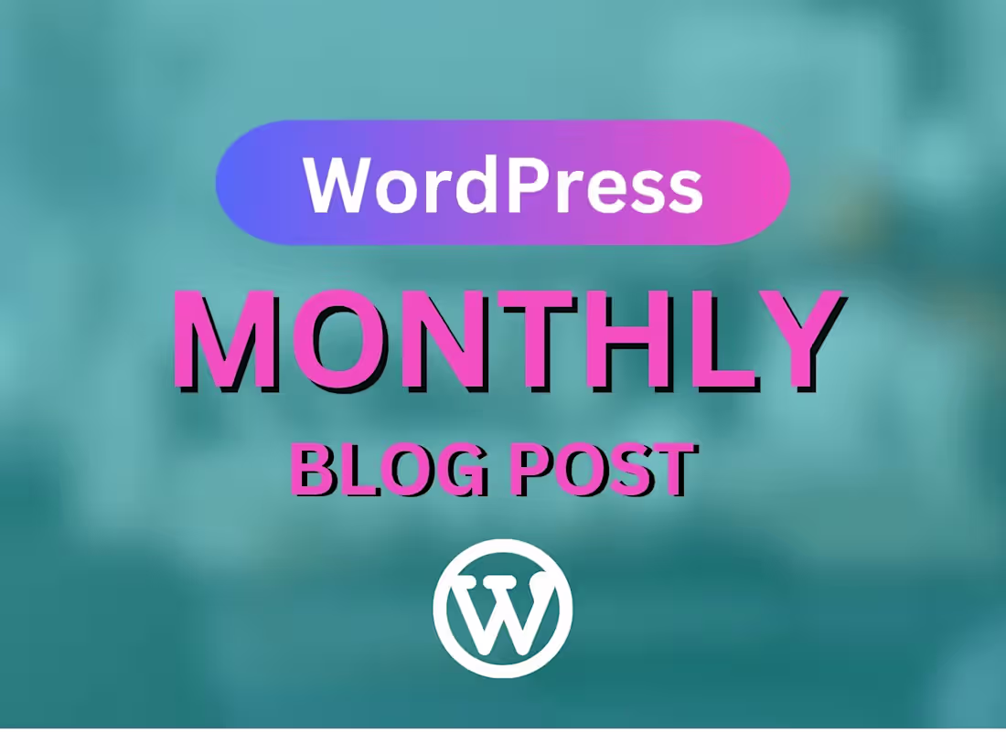 Cover image for  I will upload monthly blog posts