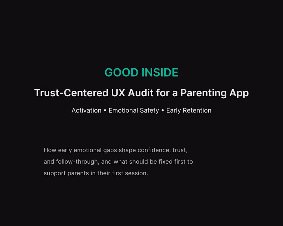 Cover image for Good Inside — Trust-Centered UX Audit This is a self-initiat...