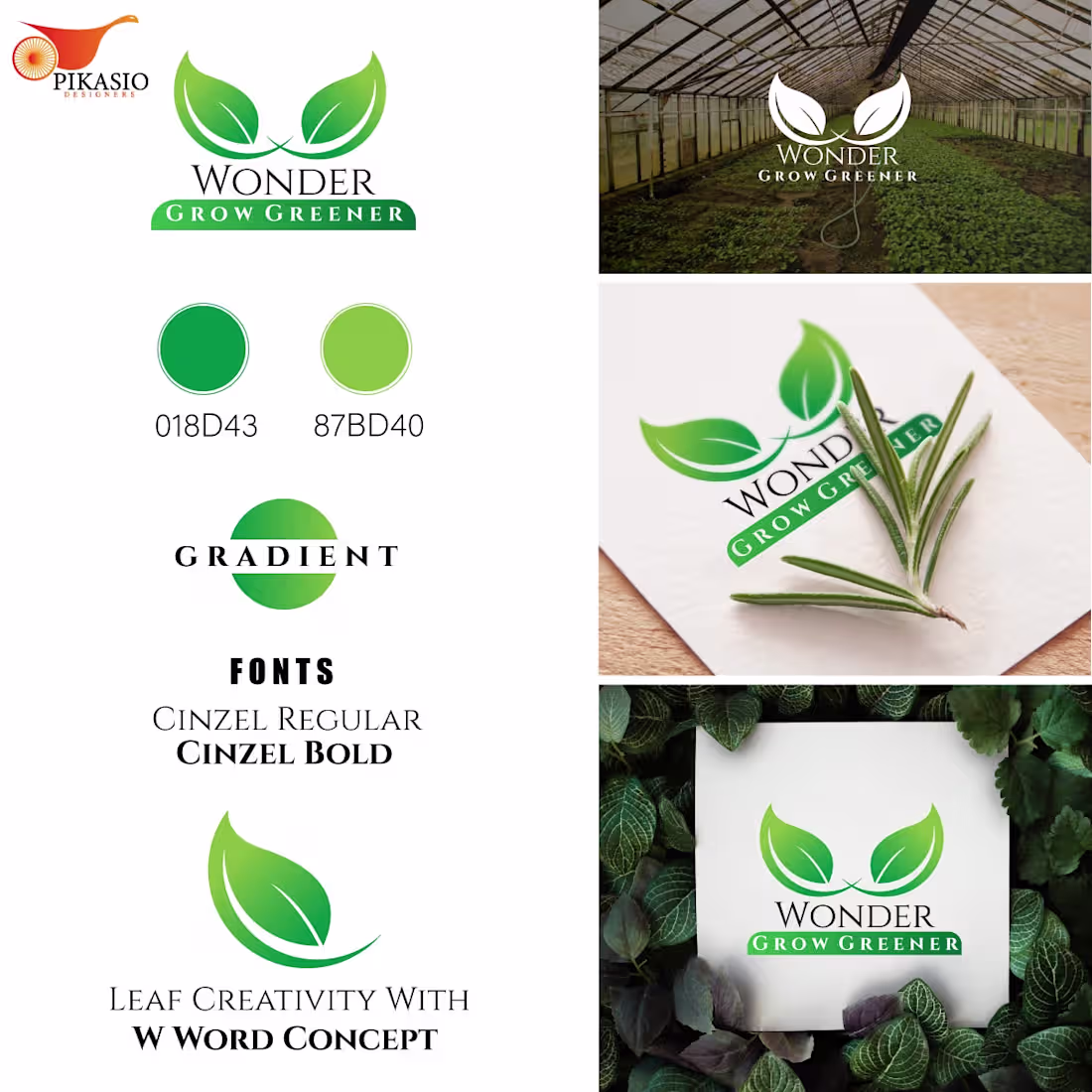 Cover image for WonderGrowGreener ( Plant Nursery Company Logo Design )