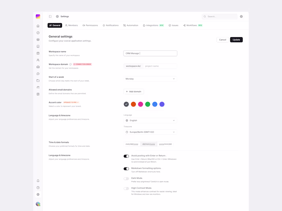 Cover image for General Settings Interface