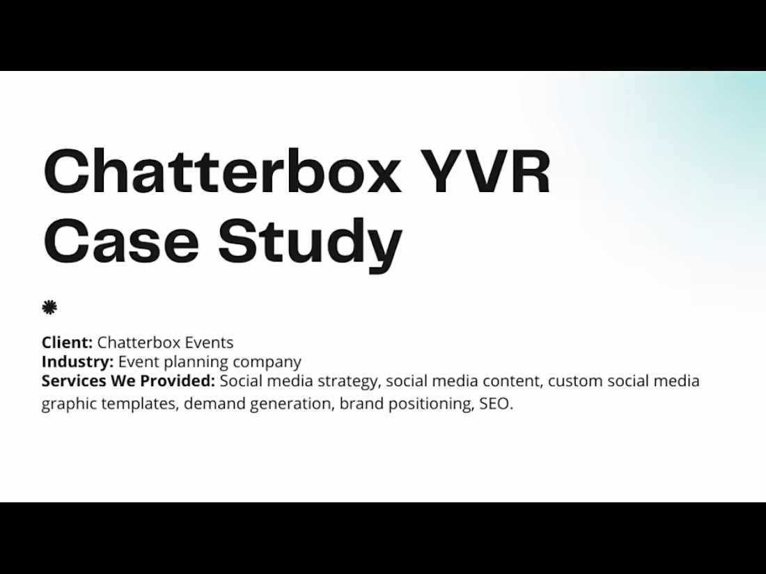 Cover image for Social Media Strategy & Instagram Feed Design for Chatterbox YVR