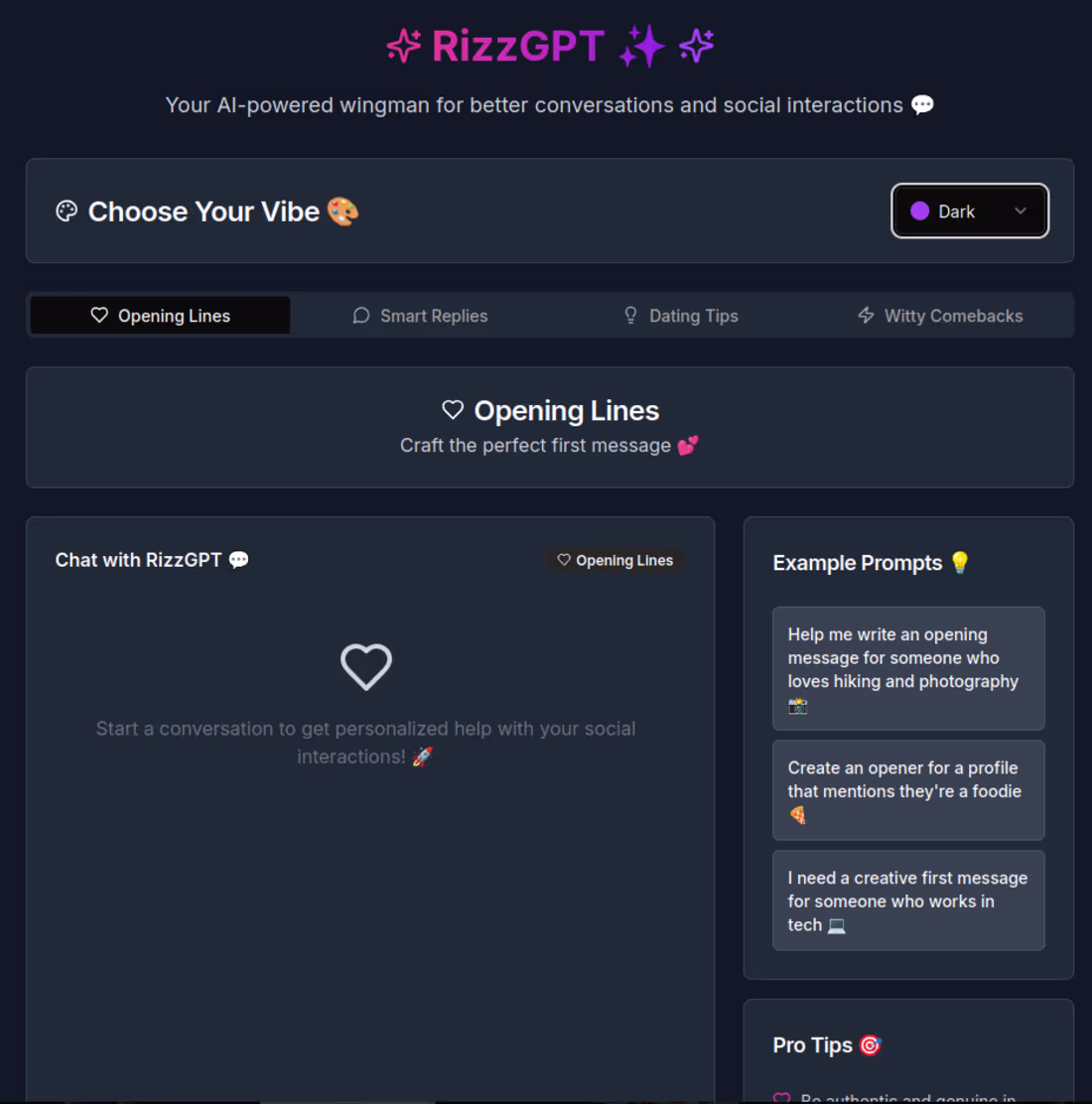 Cover image for RizzGPT: AI-Powered Dating Tips Web App