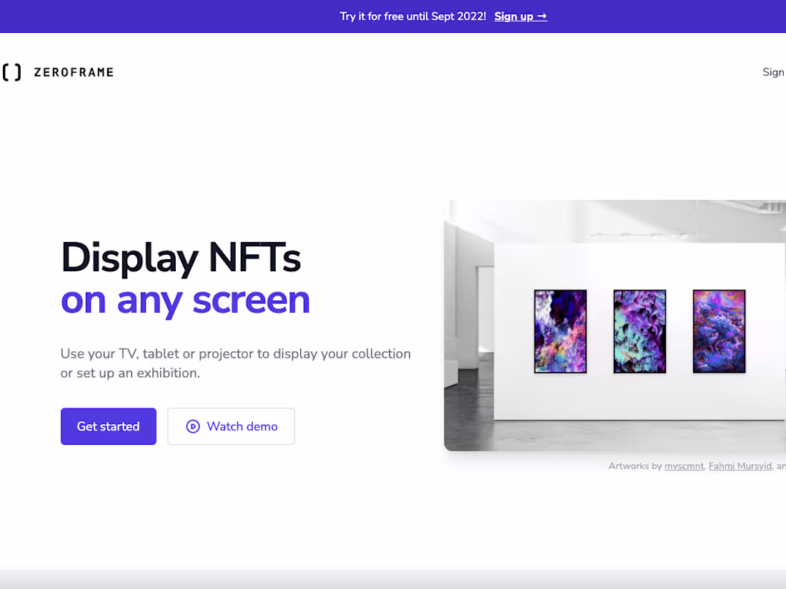 Cover image for Zeroframe - Display digital art in physical spaces