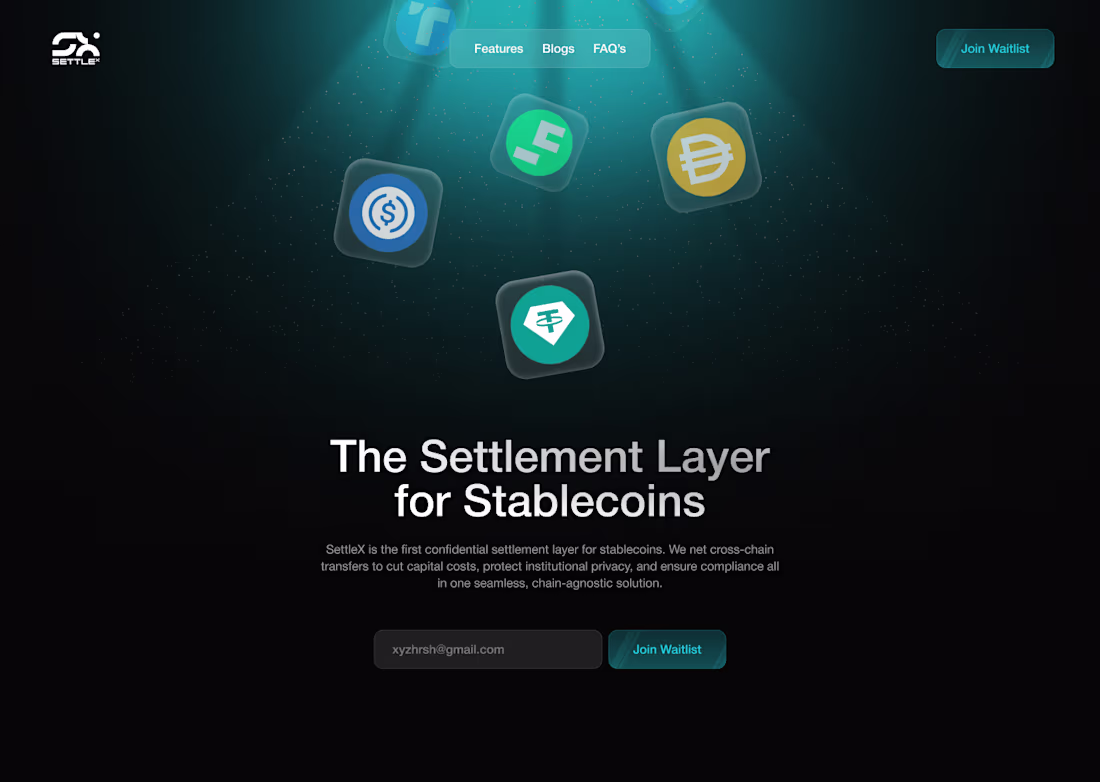 Cover image for SettleX | Landing Page | Web 3.0