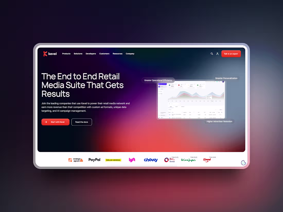 Cover image for Kevel - Website Design & Webflow Development