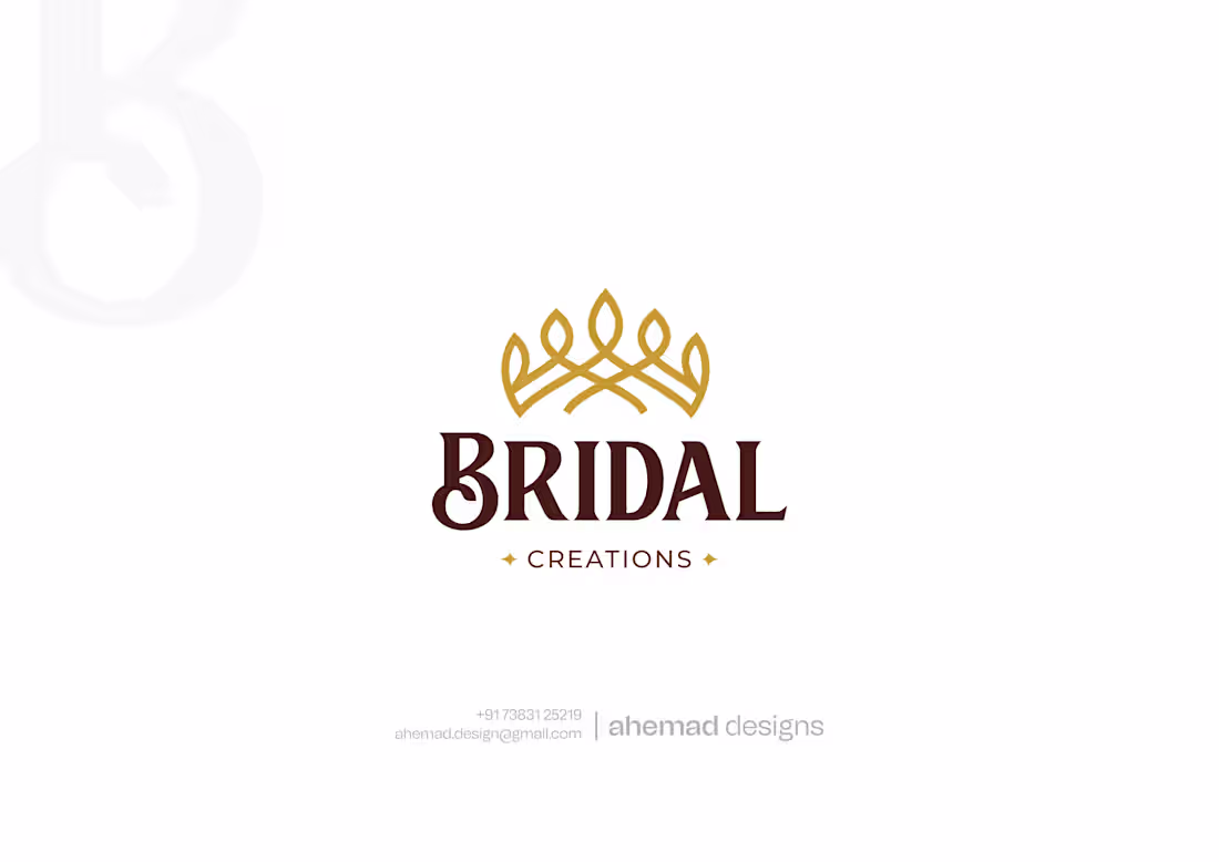 Cover image for Bridal Creations – Luxury Wedding Brand Logo Design Bridal b...