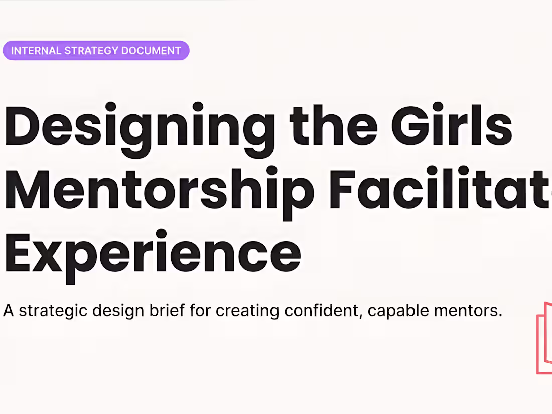 Cover image for Pitch Deck for a Girls’ Mentorship Facilitator Experience