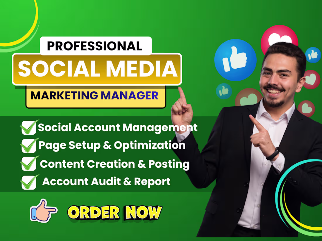 Cover image for Social Media Manager | FB, IG, X , TikTok & Pinterest Expert. 