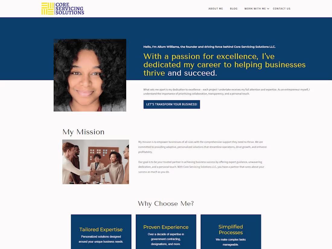 Cover image for Website Redesign for Core Servicing Solutions