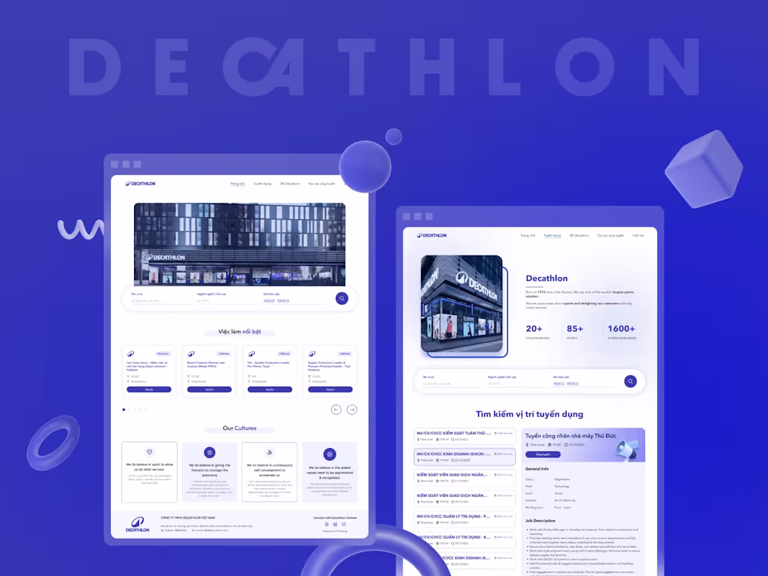 Cover image for Decathlon Viet Nam recruitment web