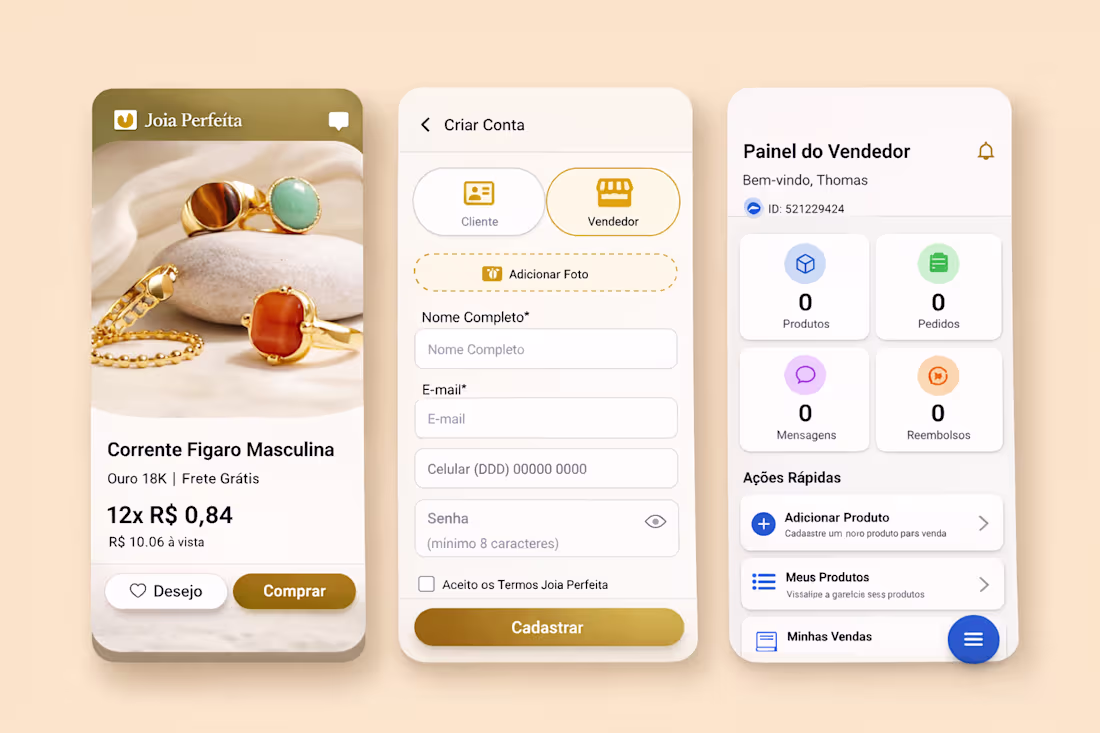 Cover image for Jewelry E-Commerce App (Dynamic Gold