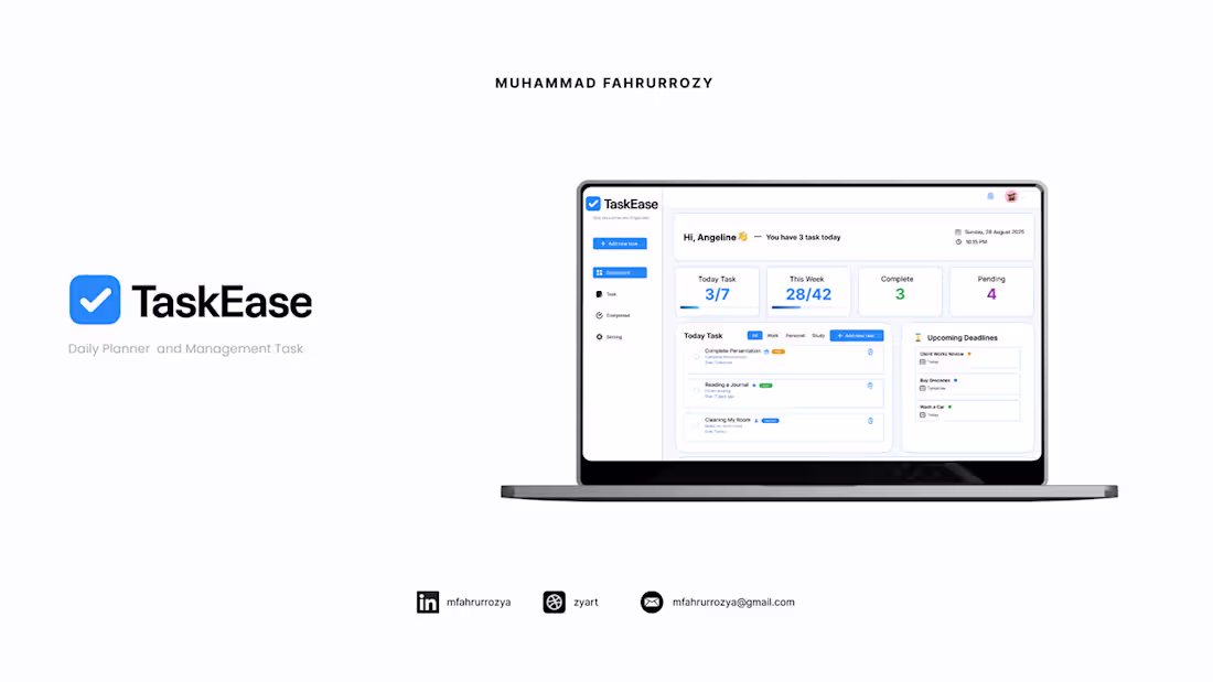Cover image for TaskEase - Daily Planner and Management Task App