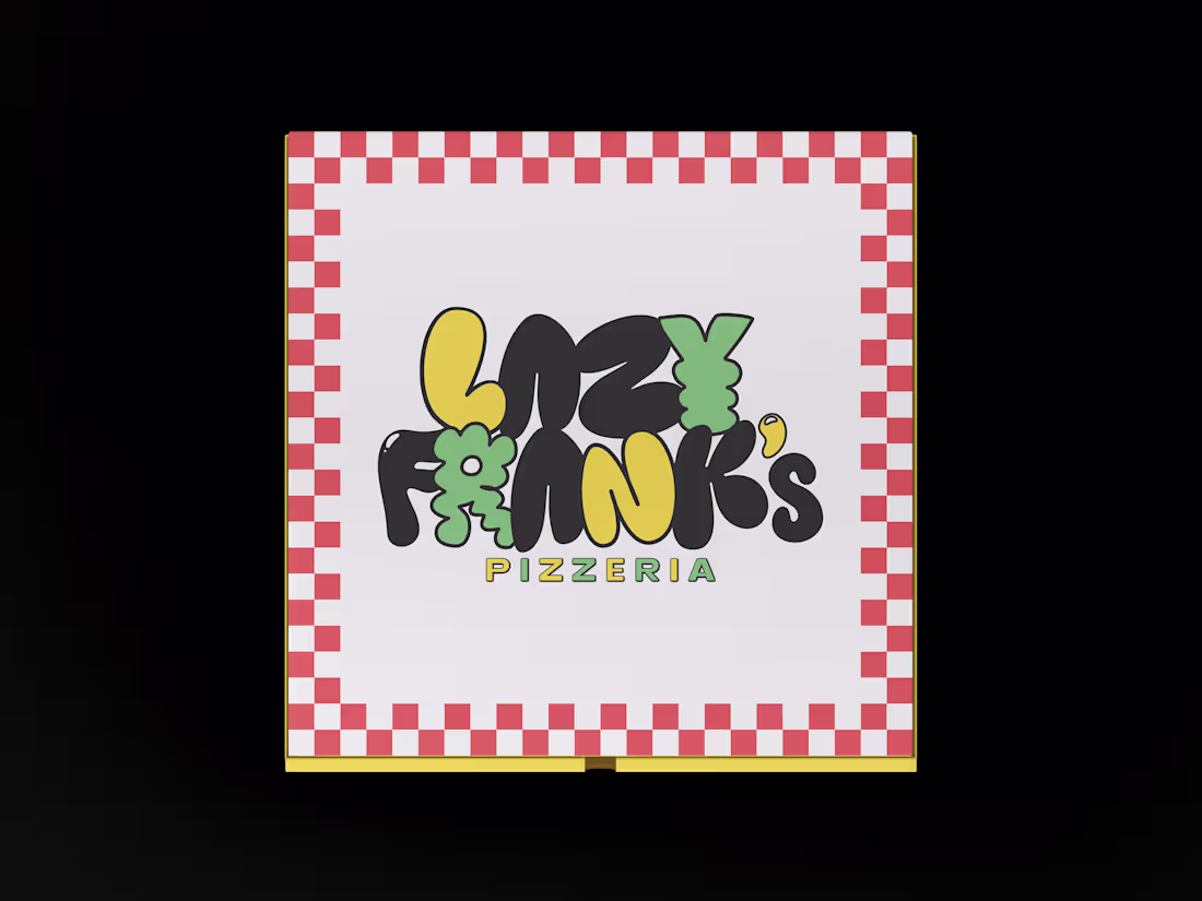 Cover image for Type-Based Logo Design + Visual Identity for Lazy Frank’s Pizza