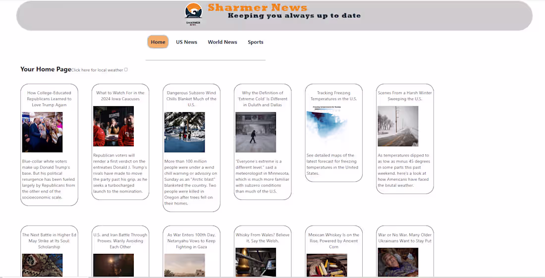 Cover image for Sharmer News - Personal Project