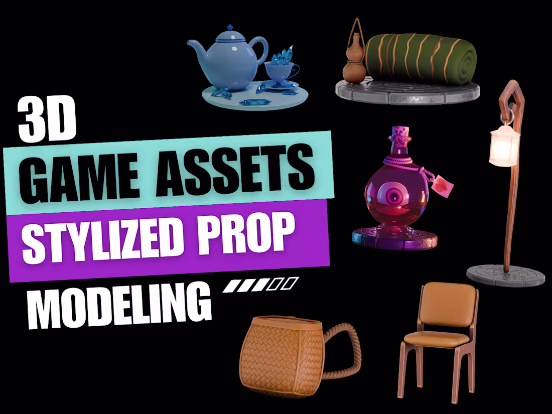 Cover image for 3D Game Assets and Stylized Prop Modeling