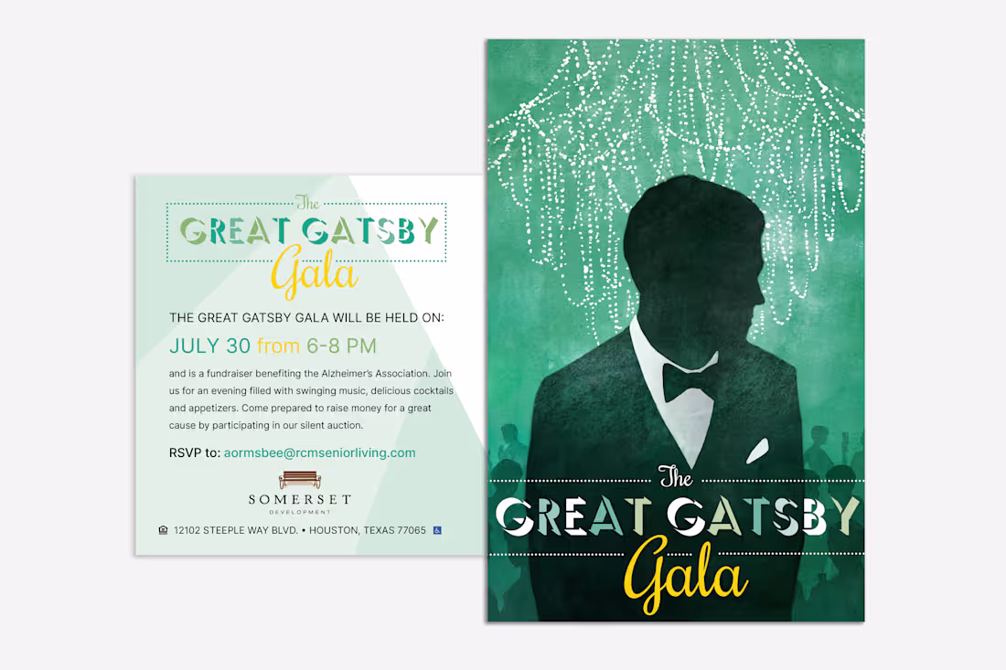 Cover image for 'Great Gatsby' Fundraiser Direct Mailer