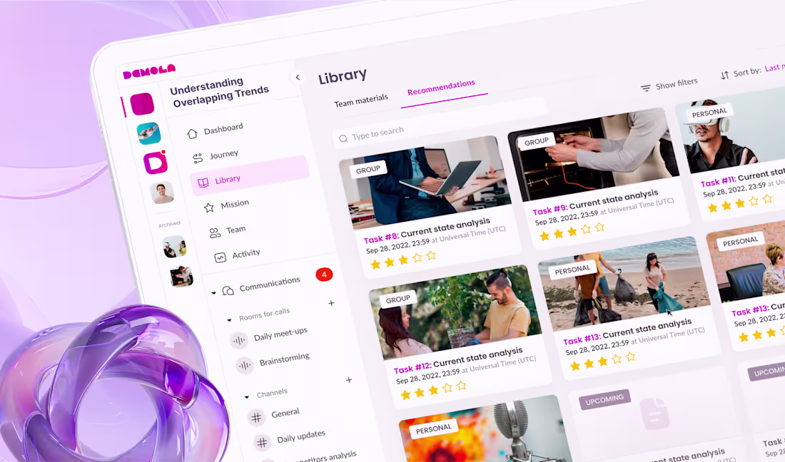 Cover image for  Demola. Web app eLearning. Unified Innovation Hub 