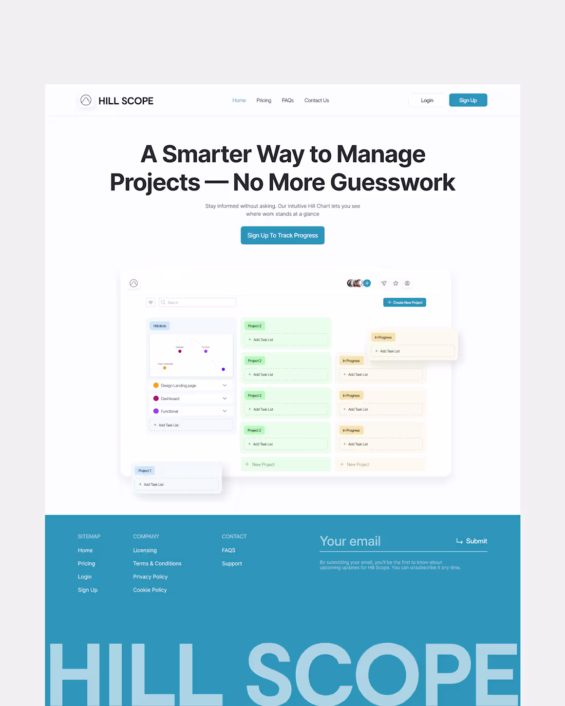Cover image for Hill Scope Landingpage design