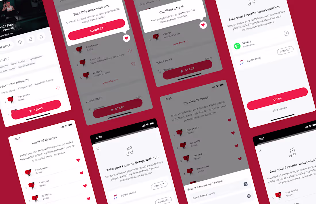Cover image for Peloton Inc.: "Peloton playlist" feature design
