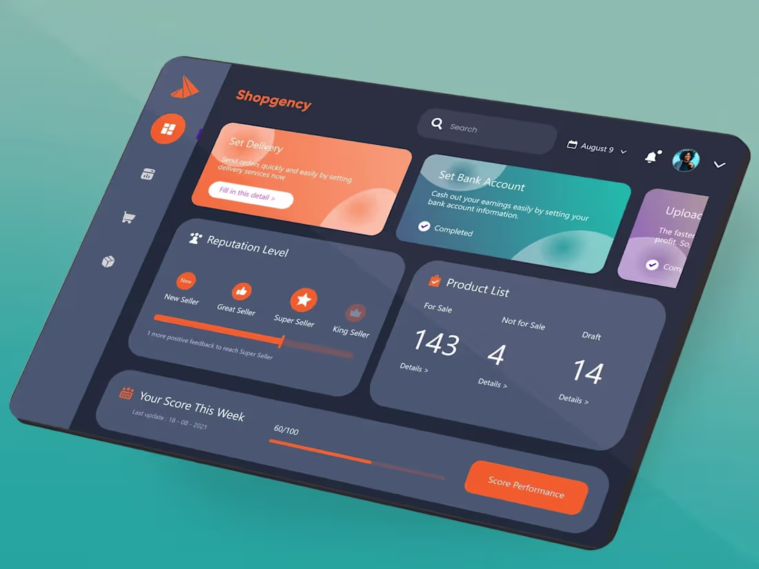 Cover image for Shoppency Dashboard: E-commerce Management Interface