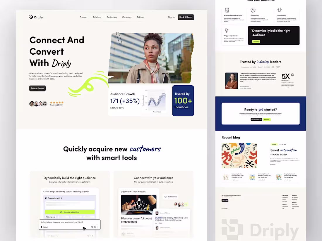 Cover image for Driply - Landing Page Redesign