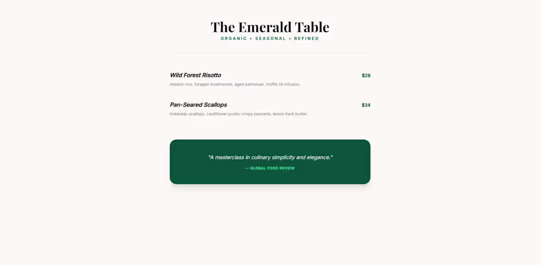 Cover image for "A Sophisticated Digital Menu For