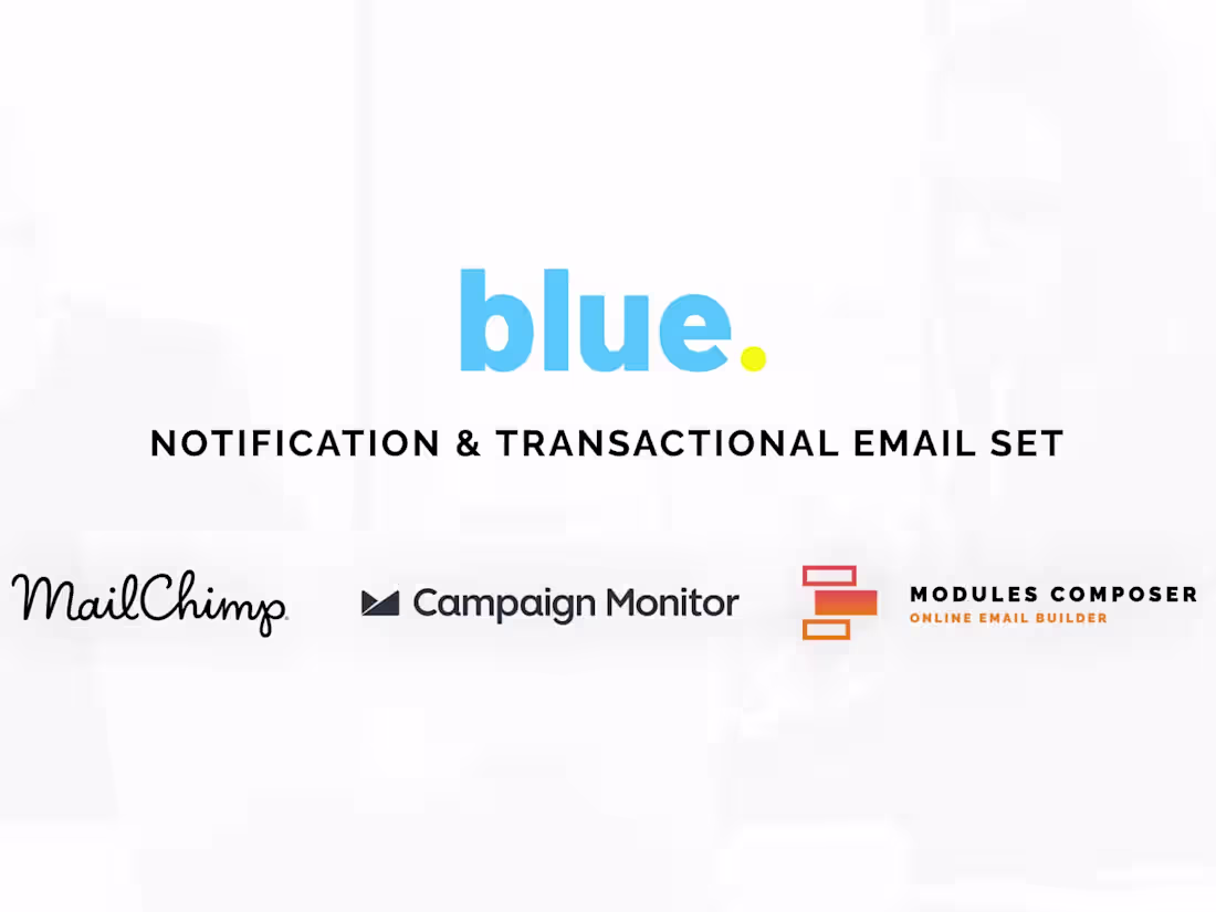 Cover image for Blue, Responsive Notification & Transactional Email Templates