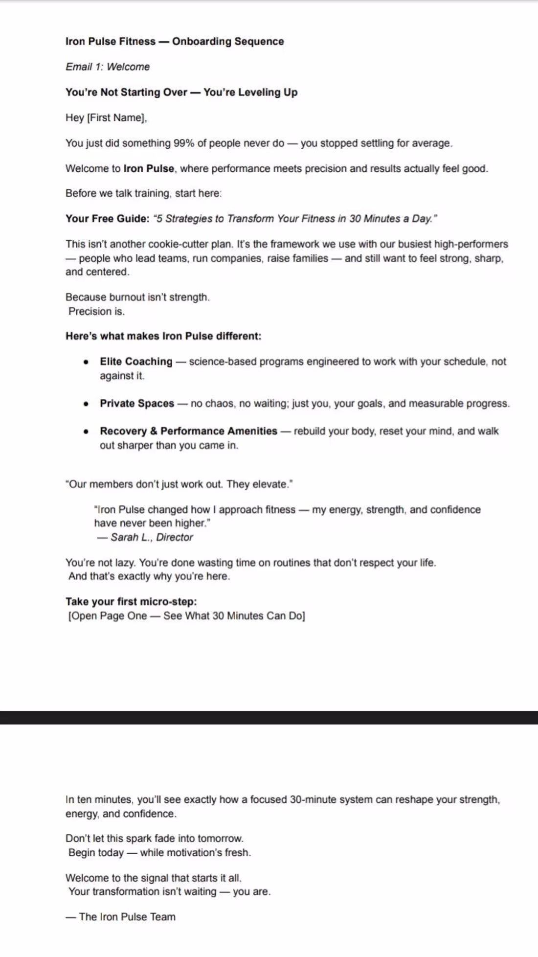 Cover image for This copy gives the gym owner one clear win: more high-value...