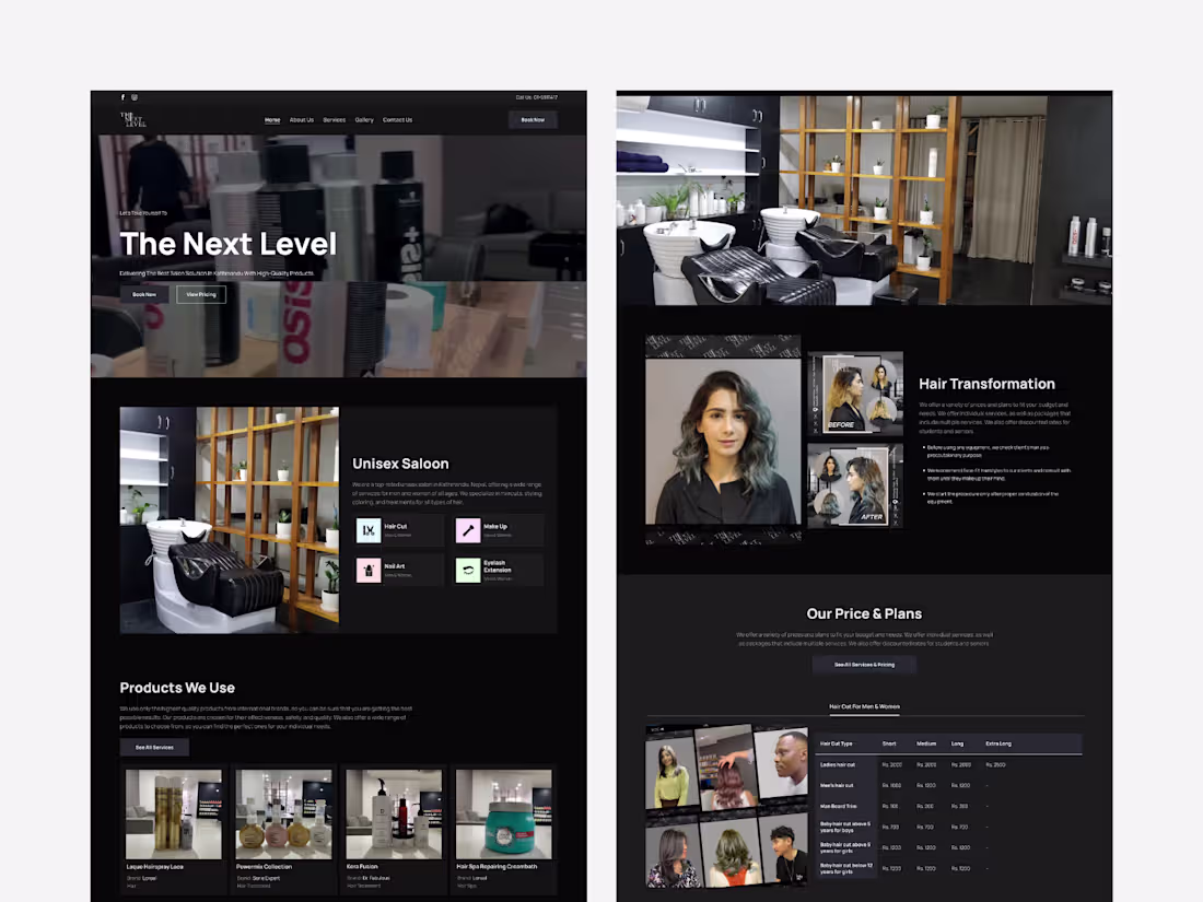 Cover image for Next Level Salon Website