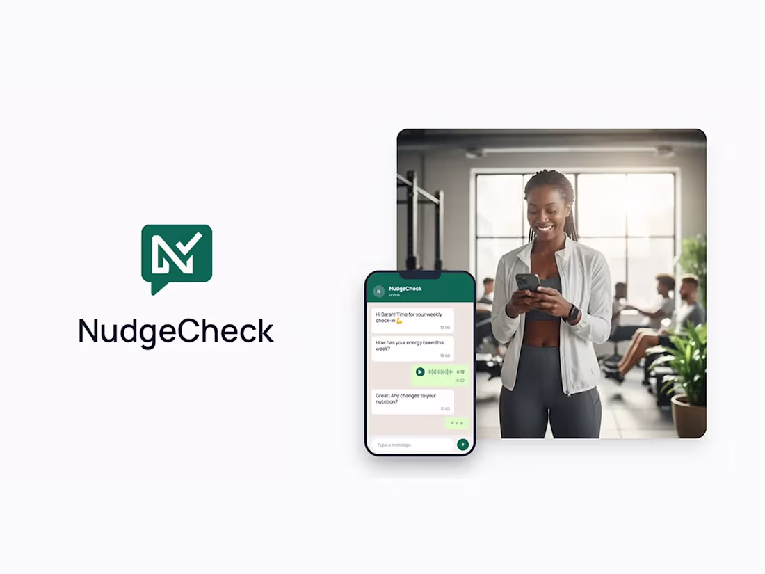 Cover image for NudgeCheck: AI WhatsApp Bot for Coaches