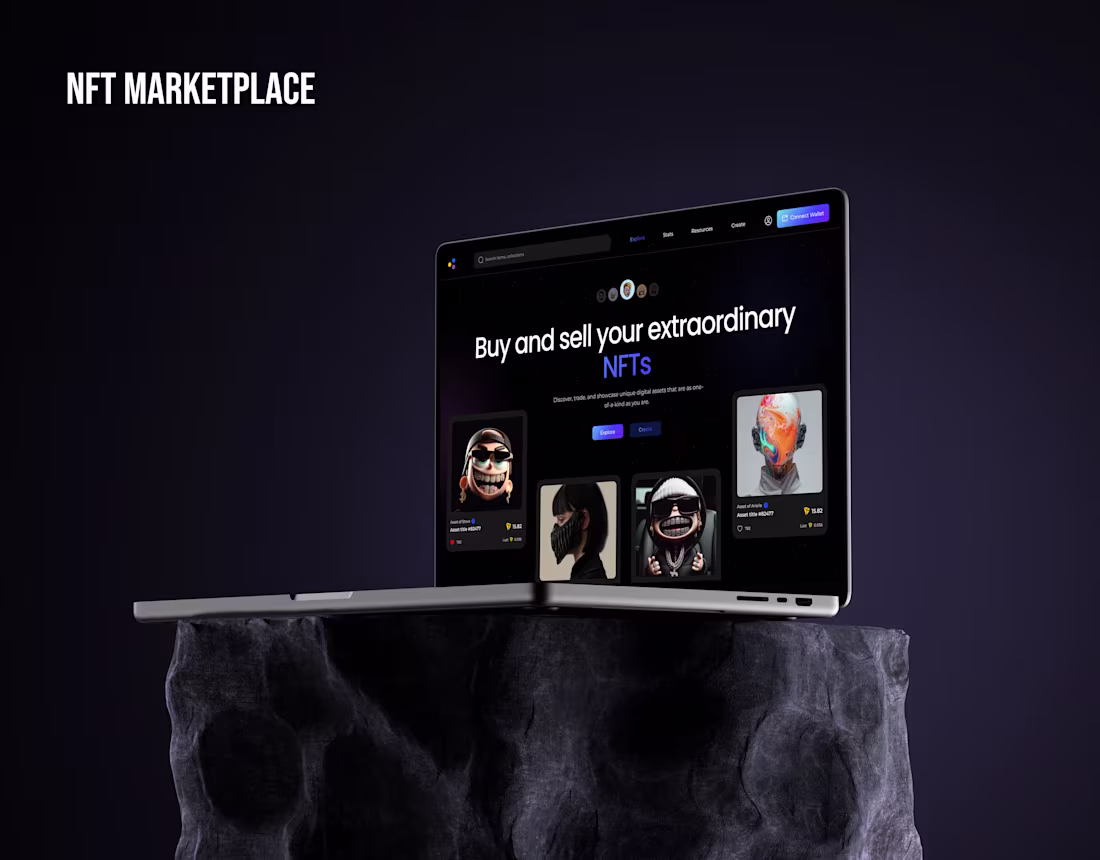 Cover image for NFT Marketplace | Website UIUX Design