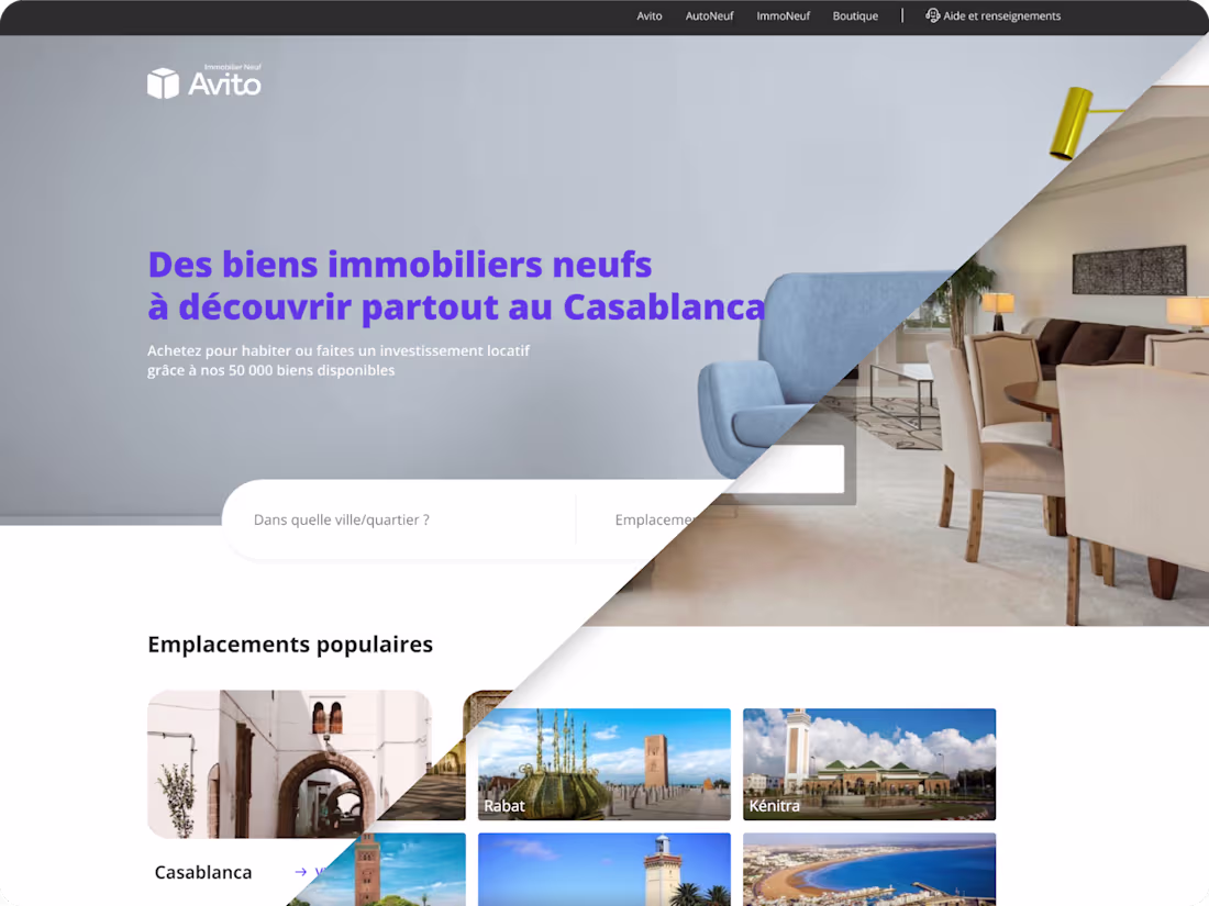 Cover image for AVITO IMMOBILIER NEUF - Website Redesign Concept