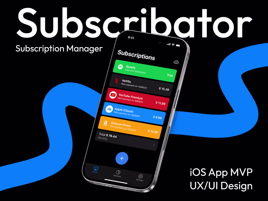 Cover image for MVP - Subscription Manager iOS App - UX/UI Design