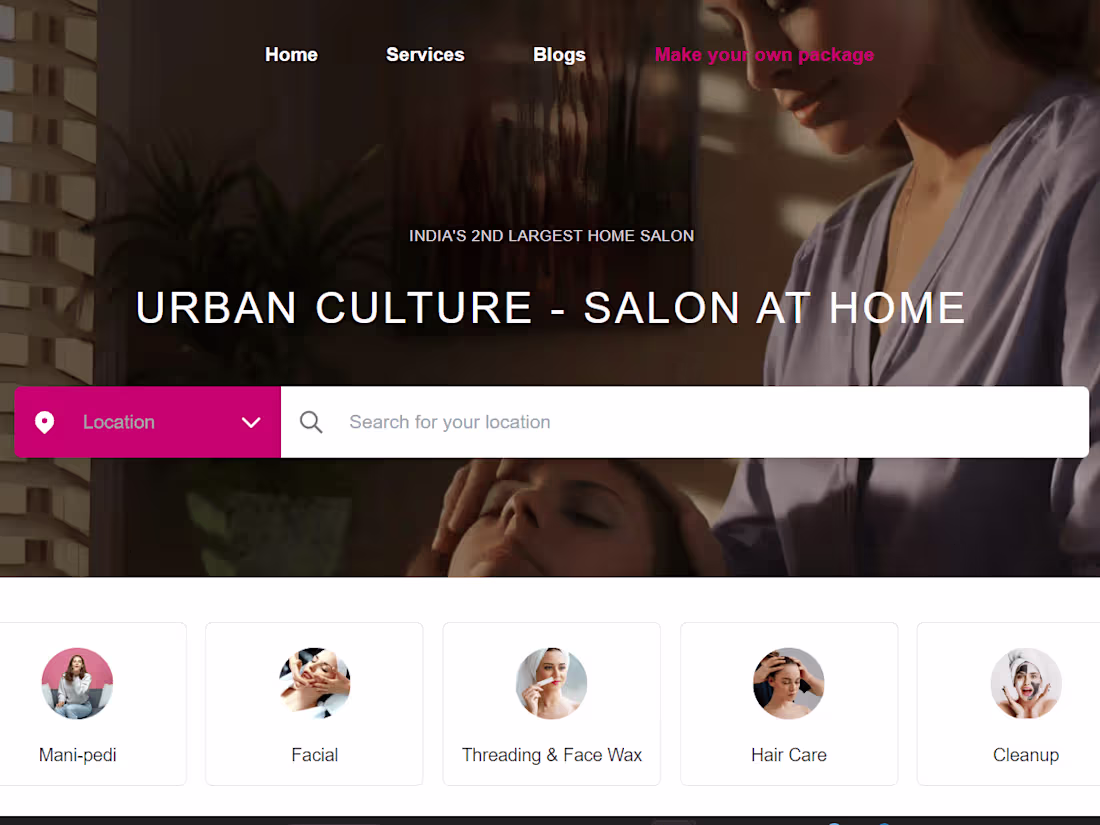 Cover image for Salon at Home Services - Beauty & Massage Packages | Urban Cult…