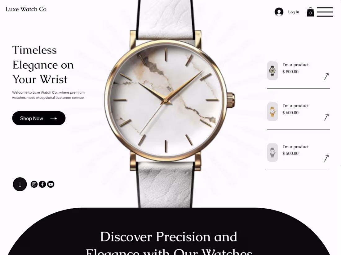 Cover image for Luxe Watch Co - Classic Watch Store Build on WIX Studio