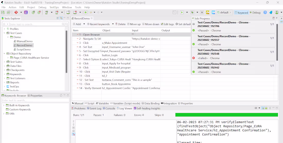Cover image for Showcasing Fundamental Proficiency in Katalon Studio