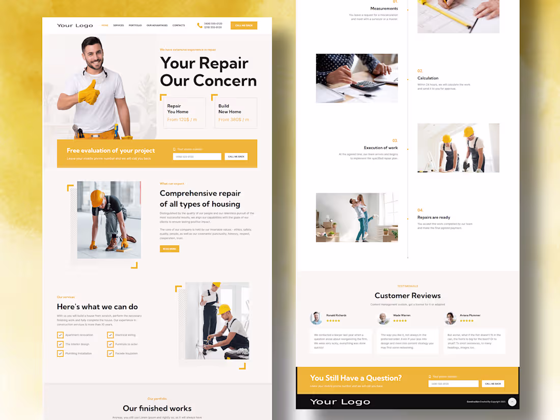 Cover image for Construction Business Website Template Design