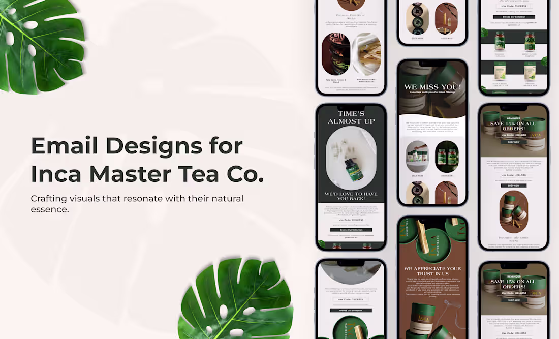 Cover image for Email Designs for Inca Master Tea Co.