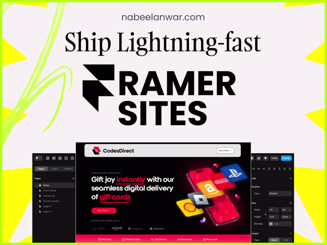 Cover image for Create & Launch a Website using Framer (1-4 pages)
