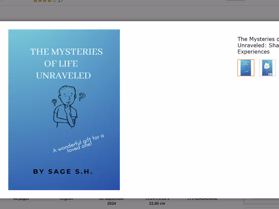 Cover image for The Mysteries of Life Unraveled (written with pen name: Sage)