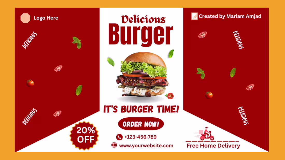 Cover image for Delicious Burger - Food Poster Template