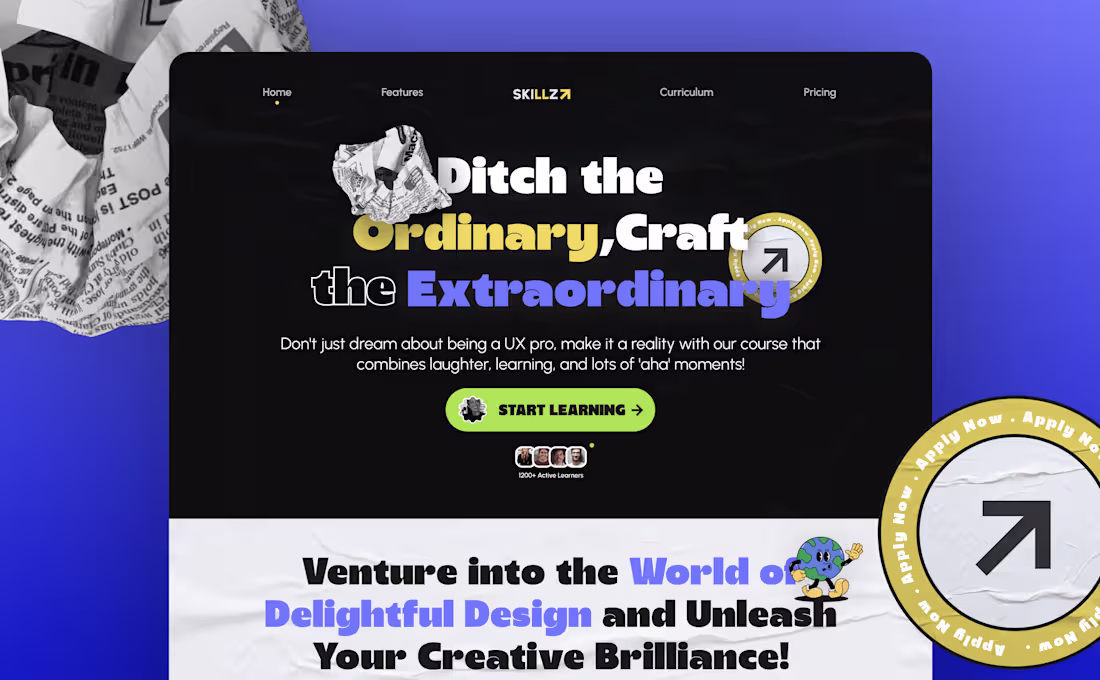 Cover image for UX Cohort Landing Page Design