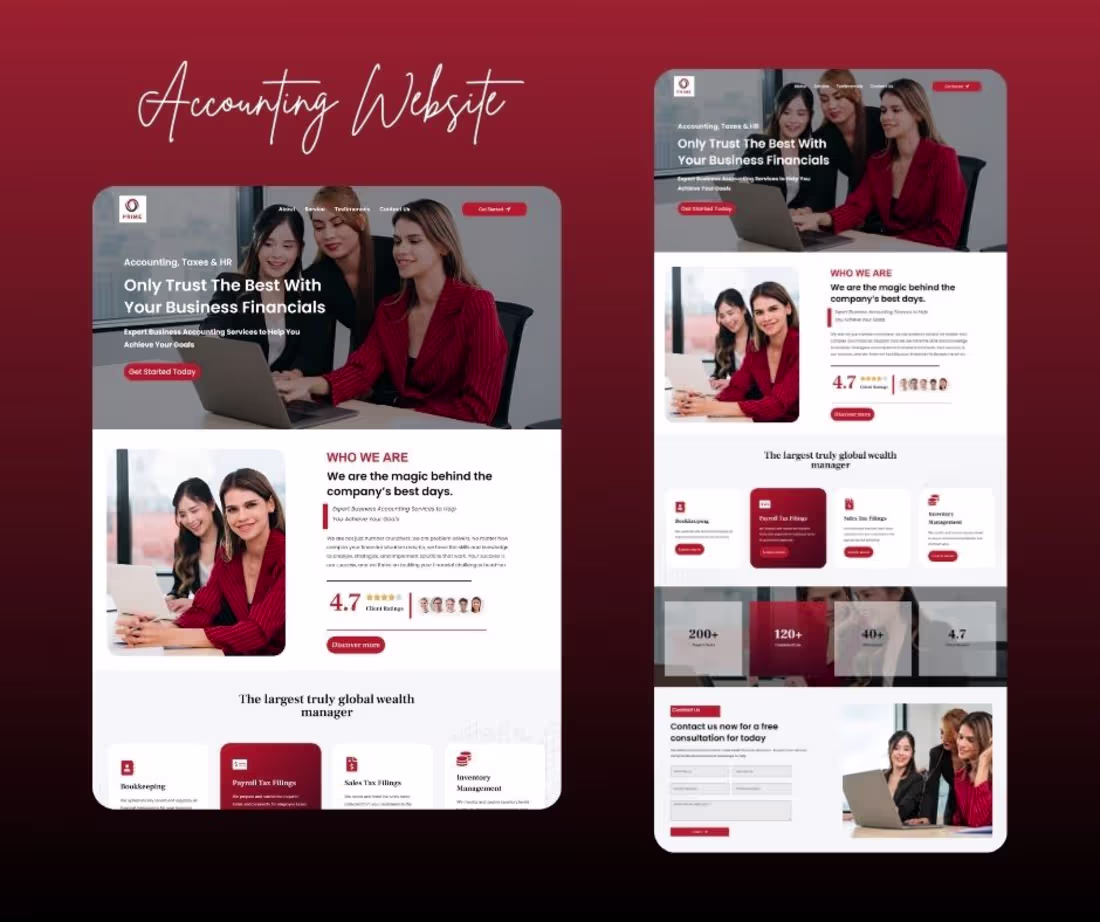 Cover image for Accounting Website Design