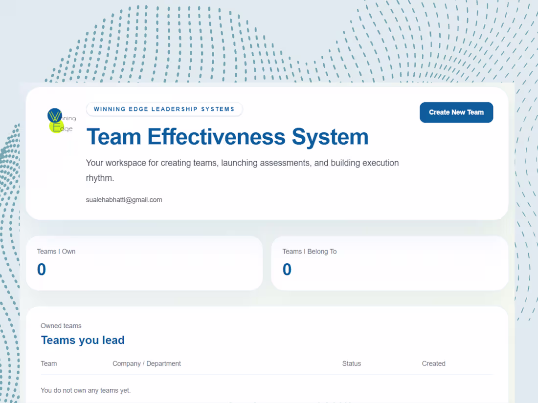 Cover image for Designed and built a Team