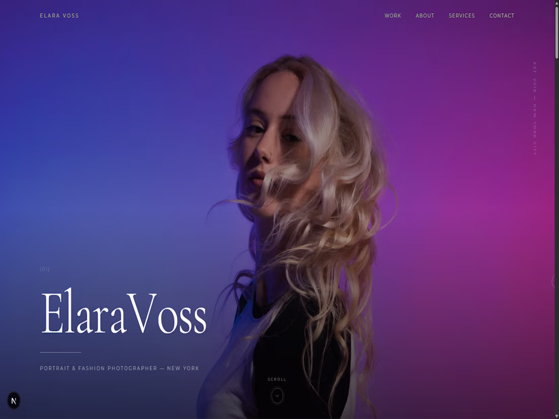 Cover image for Elara Voss — Photographer Portfolio