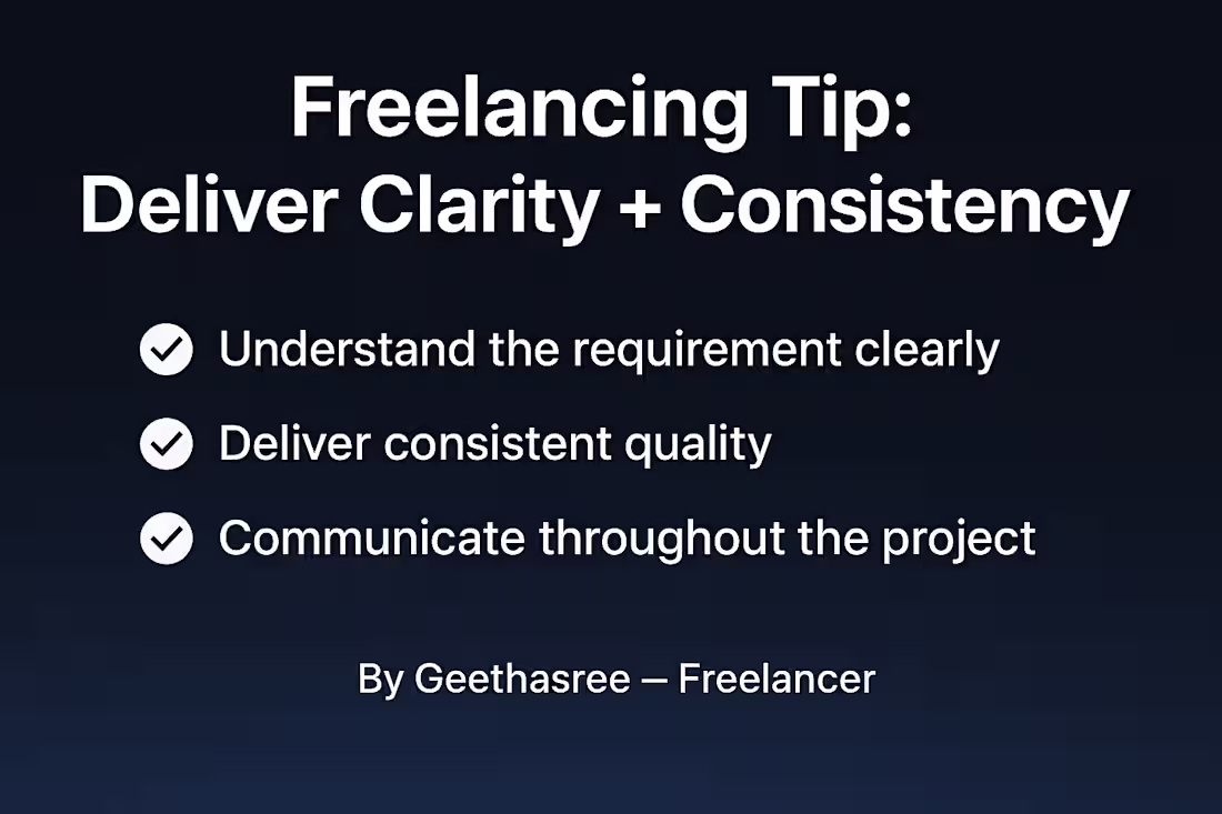 Cover image for ✨ Freelancing Tip: Clarity builds trust Whether it’s Excel, ...