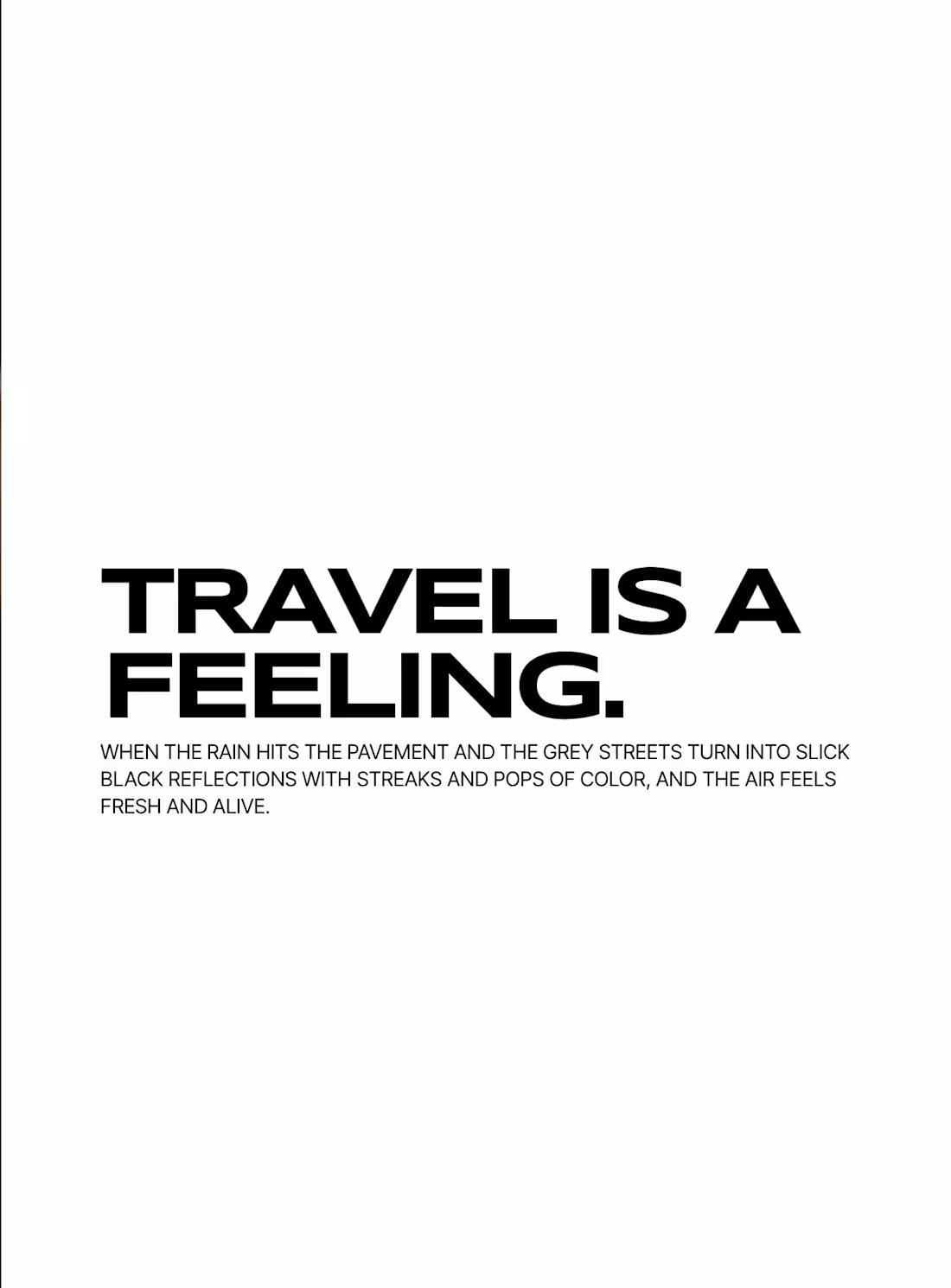 Cover image for Travel is a feeling.