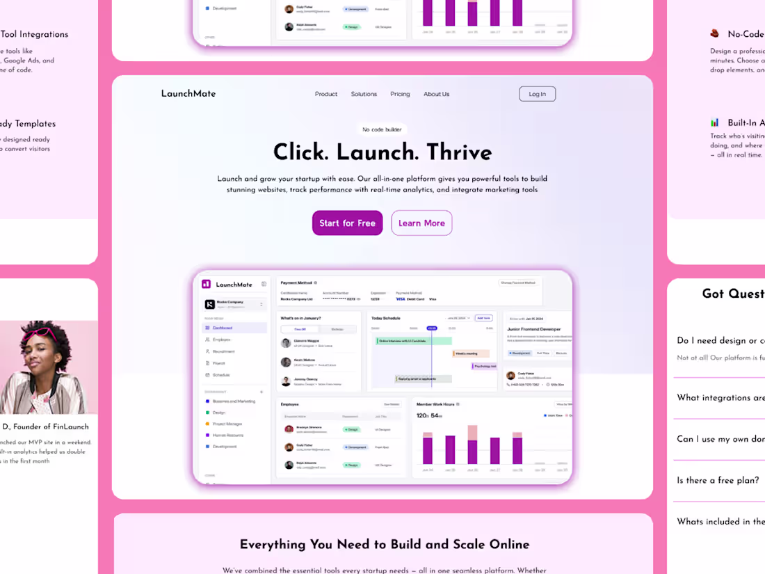 Cover image for Saas platform No code website builder website