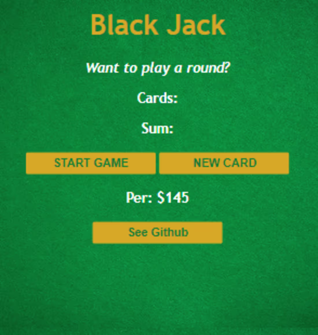 Cover image for Black Jack Game