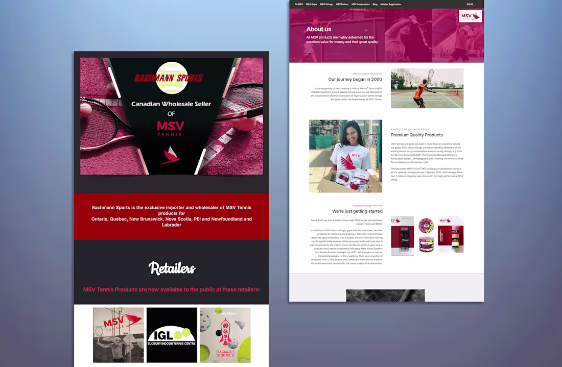 Cover image for TENNIS | Wholesale Website Development Project